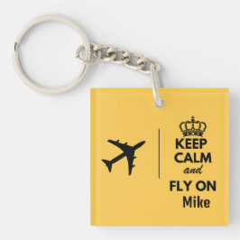 保Calm and Fly on & Airplane,カスタムおもしろい キーホルダー