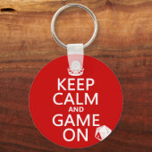 保Calm and Game On -サイコロ – すべての色 キーホルダー (正面)