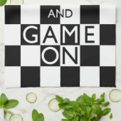 保CALM AND GAME ON – チェス キッチンタオル (折り畳み)