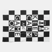 保CALM AND GAME ON – チェス キッチンタオル (横)