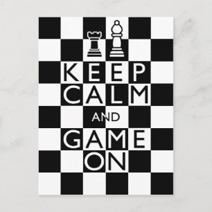 保CALM AND GAME ON – チェス ポストカード