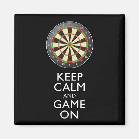 保CALM AND GAME ON - Dart Board マグネット (正面)