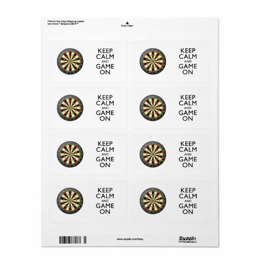 保CALM AND GAME ON - Dart Board ラベル (フルシート)