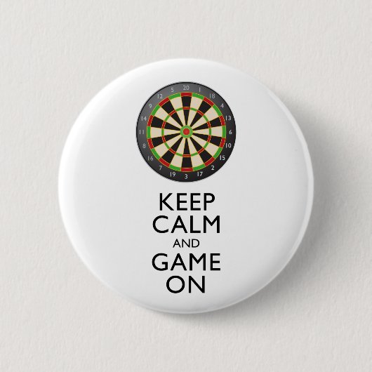 保CALM AND GAME ON - Dart Board 缶バッジ (正面)