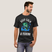 保Calm and Go魚釣りおもしろい魚釣り引用文 Tシャツ (正面フル)