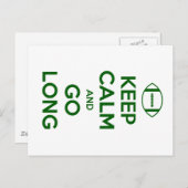 保CALM AND GO LONG - football/sports/nfl ポストカード (正面/裏面)