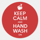 保Calm And Hand Wash On – 洗剤インフルエンザ ラウンドシール (正面)