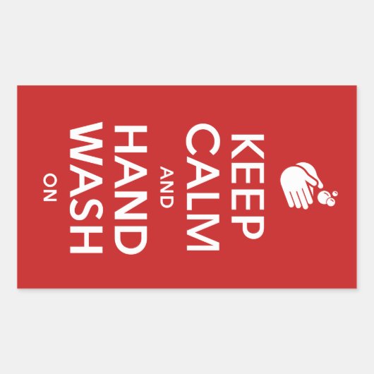 保Calm And Hand Wash On – 洗剤インフルエンザ 長方形シール (正面)
