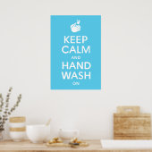 保Calm And Hand Wash On - Coronavirus & Infla ポスター (キッチン)