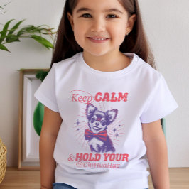 保Calm and Hold Your Chihuahuaレトロタイポグラフィ ベビーTシャツ