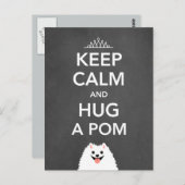 保Calm and Hug a Pom -ポメラニア犬 ポストカード (正面/裏面)