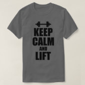 保Calm and Liftジムフィットネス引用文 Tシャツ (デザイン正面)
