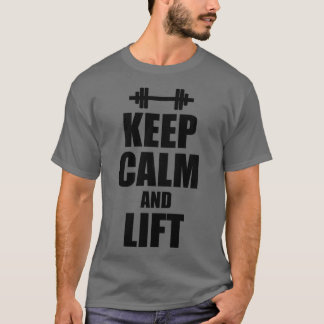 保Calm and Liftジムフィットネス引用文 Tシャツ
