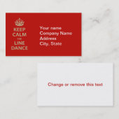 保Calm and Line Dance 名刺 (正面/裏面)