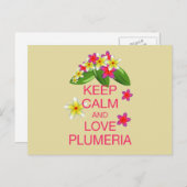 保Calm and Loveプルメリアファインアートデザイン ポストカード (正面/裏面)