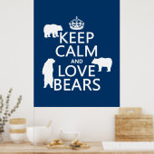 保Calm and Love Bears （全ての色） ポスター (キッチン)