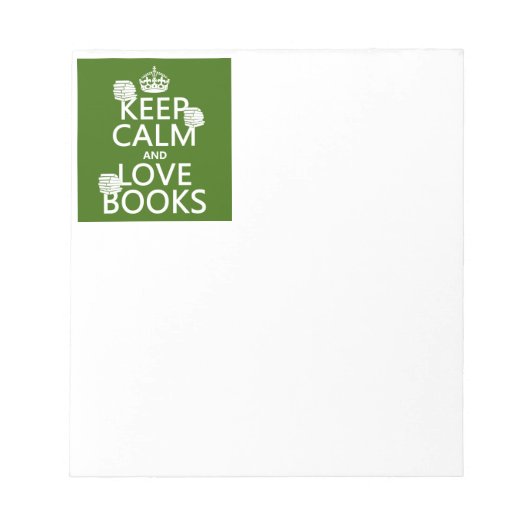 保Calm and Love Books (任意の色) ノートパッド (正面)