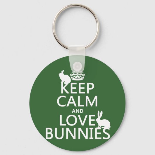 保Calm and Love Bunnies – すべての色 キーホルダー (正面)