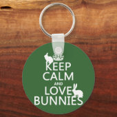 保Calm and Love Bunnies – すべての色 キーホルダー (正面)