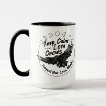 保Calm and Love Crows mug