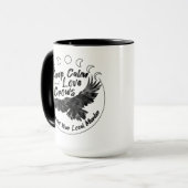 保Calm and Love Crows mug マグカップ (正面左)