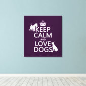 保Calm and Love Dogs – すべての色 キャンバスプリント (インサイチュ (ウッドフロア))