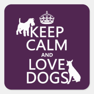 保Calm and Love Dogs – すべての色 スクエアシール