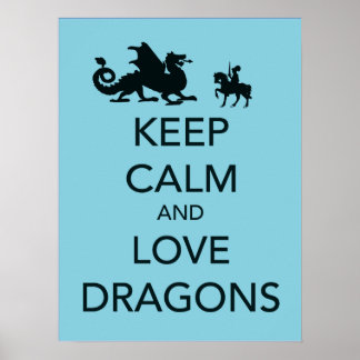 保Calm and Love Dragonsアート素晴らしポスター ポスター