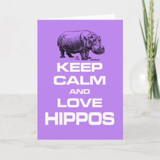 保Calm and Love Hippos Hippotamusおもしろいデザイン カード (正面)