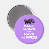 保Calm and Love Hippos Hippotamusおもしろいデザイン マグネット (正面/裏面)