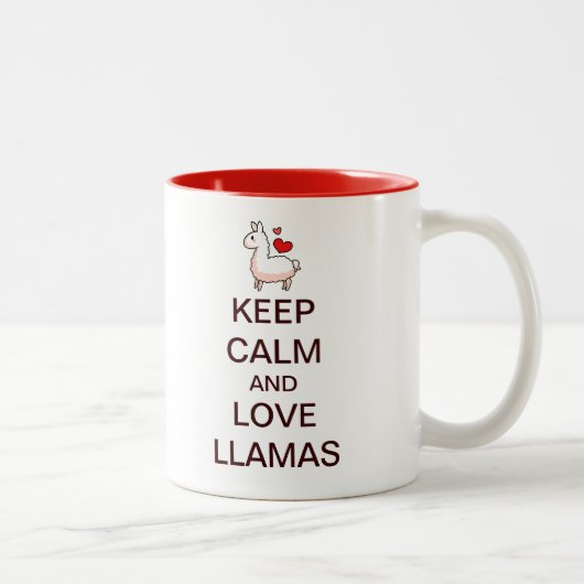保Calm and Love Llamas ツートーンマグカップ (右)