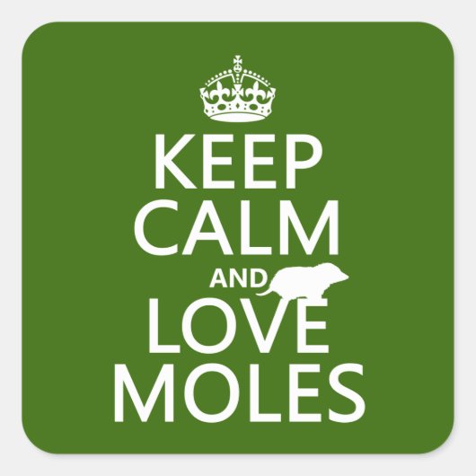 保Calm and Love Moグラ(背景色) スクエアシール (正面)