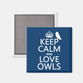 保Calm and Love Owls （任意の色） マグネット (正面/裏面)