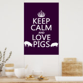 保Calm and Love Pigs ポスター (キッチン)