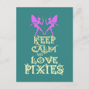 保Calm and Love Pixiesアートプリントデザイン ポストカード