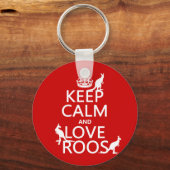 保Calm and Love Roos (Kangaroos) キーホルダー (正面)