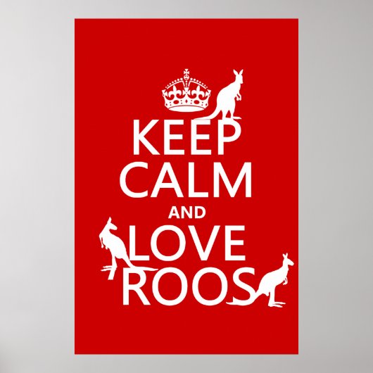 保Calm and Love Roos (Kangaroos) ポスター (正面)