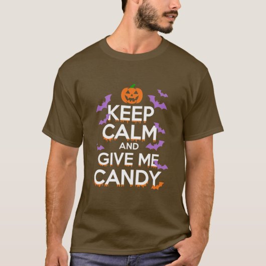 保Calm and Me Candyおもしろいとフェスティバルハロウィン Tシャツ (正面)