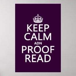 保Calm 'and' Proofread (and) （任意の色） ポスター