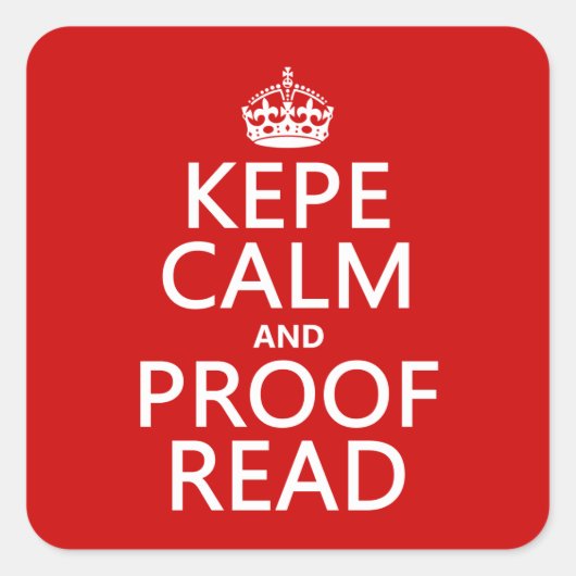 保Calm and Proofread (kepe) (任意の色) スクエアシール (正面)