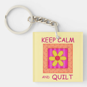 保Calm and Quilt Applique Flower Block キーホルダー