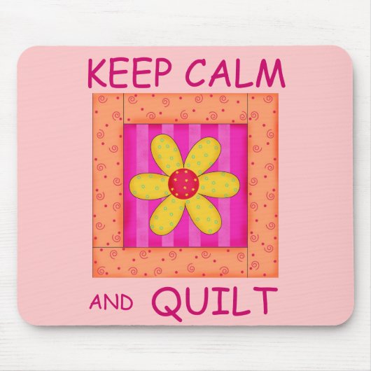 保Calm and Quilt Applique Flower Block マウスパッド (正面)