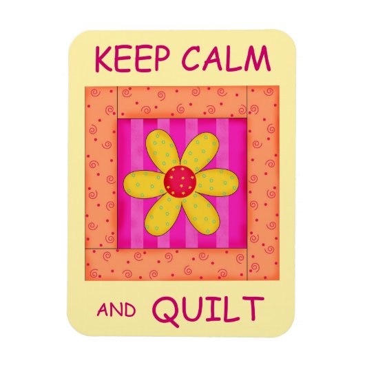 保Calm and Quilt Applique Flower Block マグネット (縦)