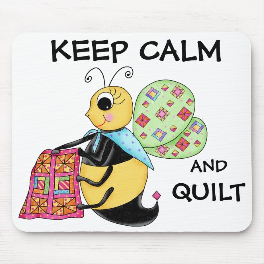 保Calm and Quilt Whimy Honey Bee Art マウスパッド (正面)