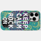 保CALM AND ROCK ON changeティール（緑がかった色）任意の色 Case-Mate iPhoneケース (裏面 (横))