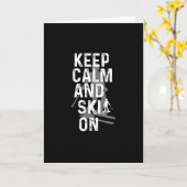 保Calm And Ski On - Skier カード (黄色い花)