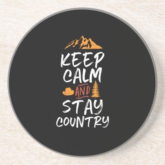 保Calm and Stay Countryヴィンテージレトロ コースター (正面)