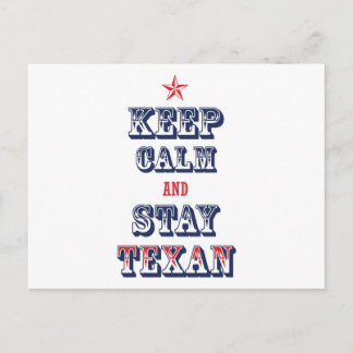 保Calm and Stay Texan ポストカード