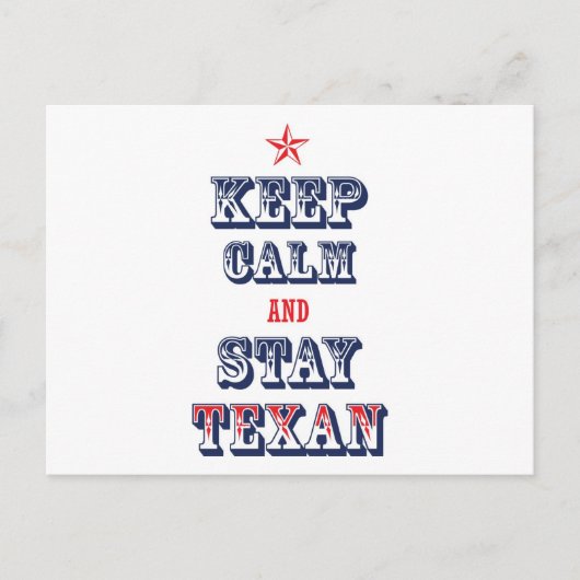 保Calm and Stay Texan ポストカード (正面)