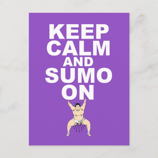 保Calm and Sumo On Giftプリントユニークデザイン ポストカード (正面)